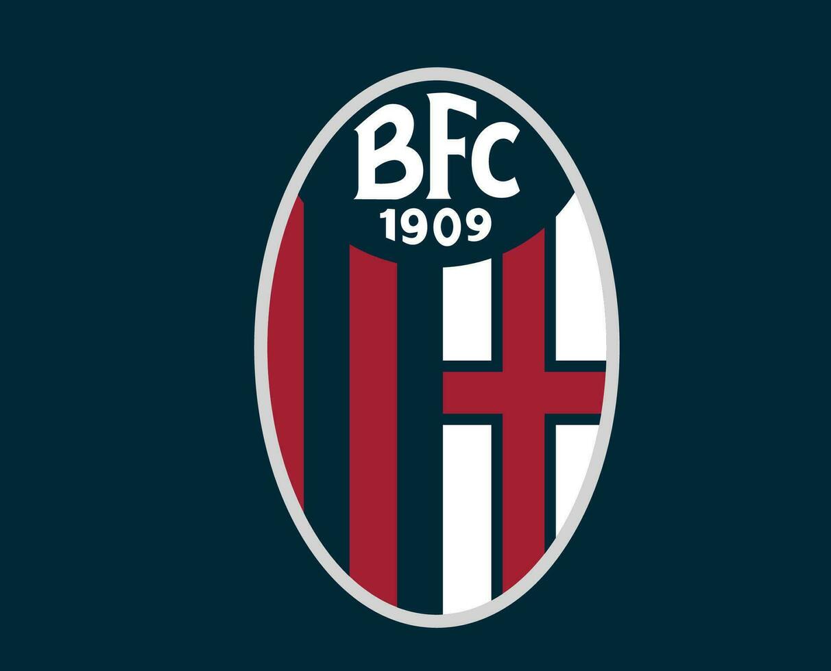 fc bologna klubb logotyp symbol serie en fotboll calcio Italien abstrakt design vektor illustration med blå bakgrund