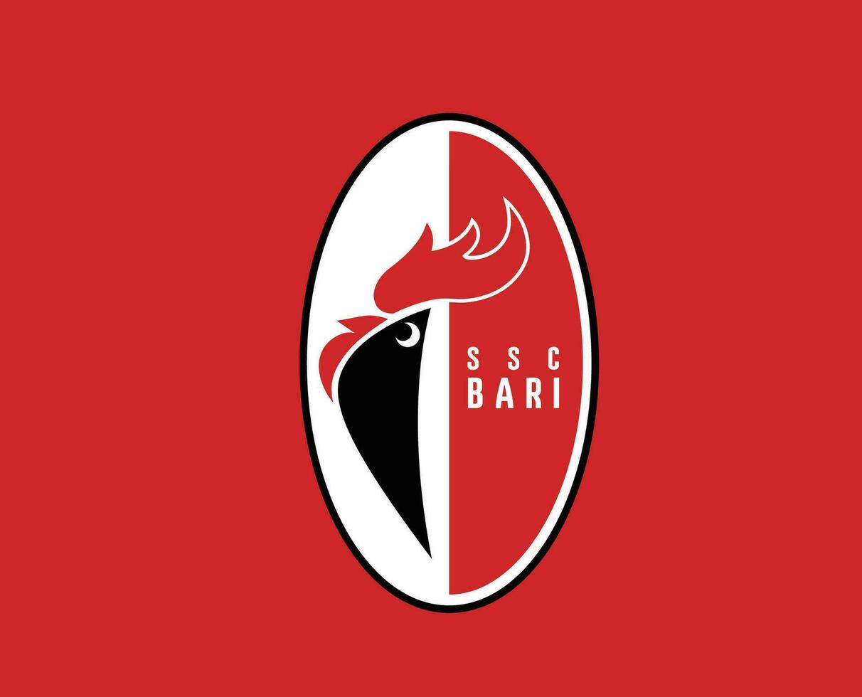 bari klubb logotyp symbol serie en fotboll calcio Italien abstrakt design vektor illustration med röd bakgrund