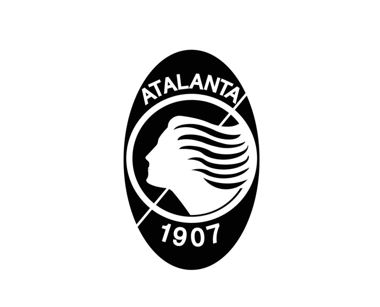 atalanta före Kristus klubb logotyp symbol svart serie en fotboll calcio Italien abstrakt design vektor illustration