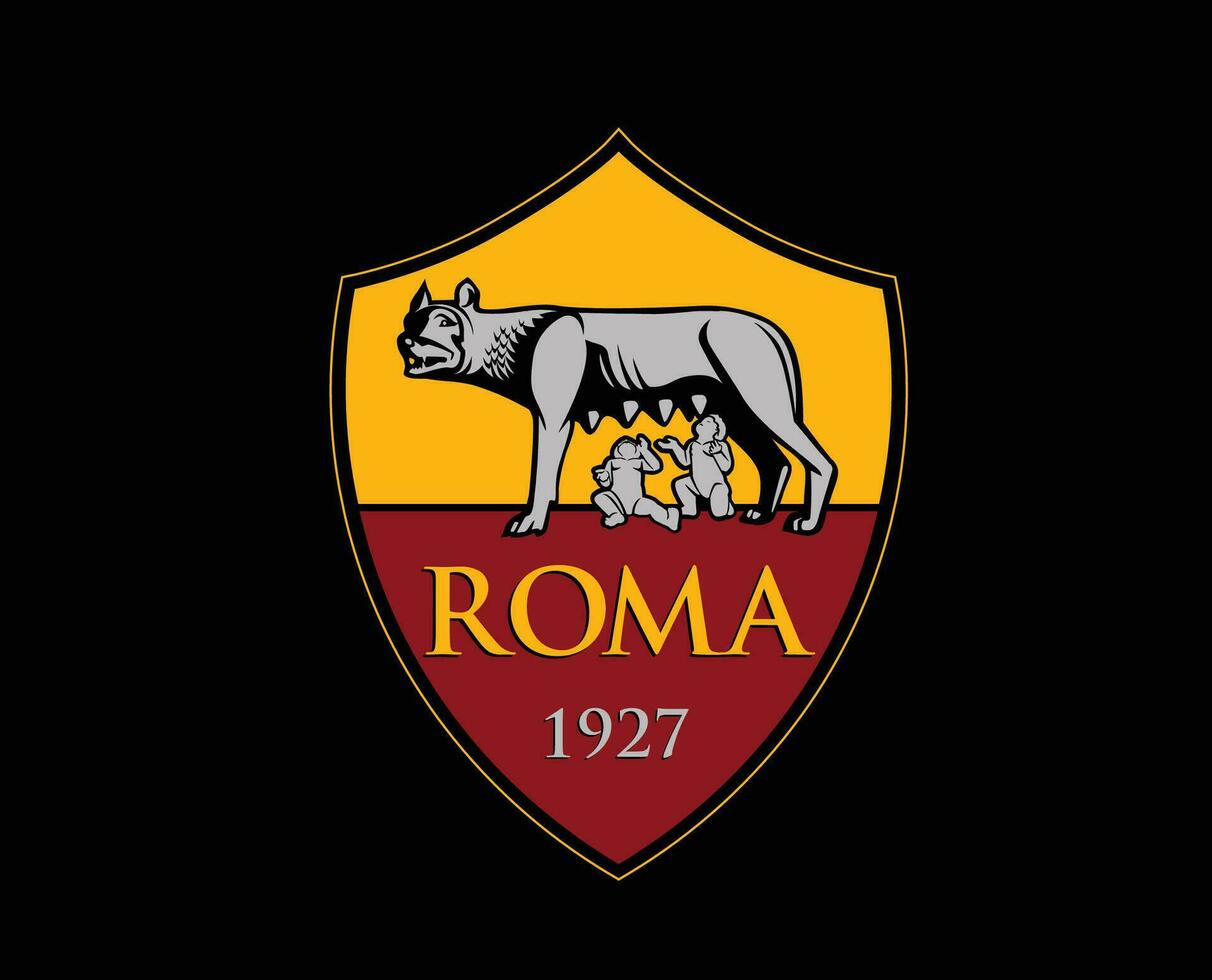 som roma klubb logotyp symbol serie en fotboll calcio Italien abstrakt design vektor illustration med svart bakgrund