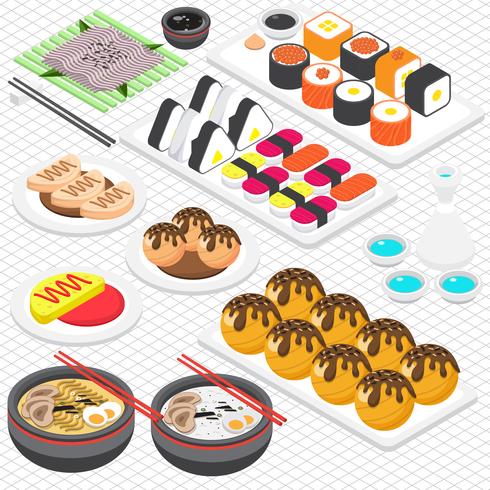 illustration av info grafisk japansk mat koncept vektor