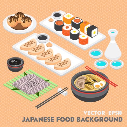 Illustration des grafischen japanischen Lebensmittelkonzeptes der Informationen vektor