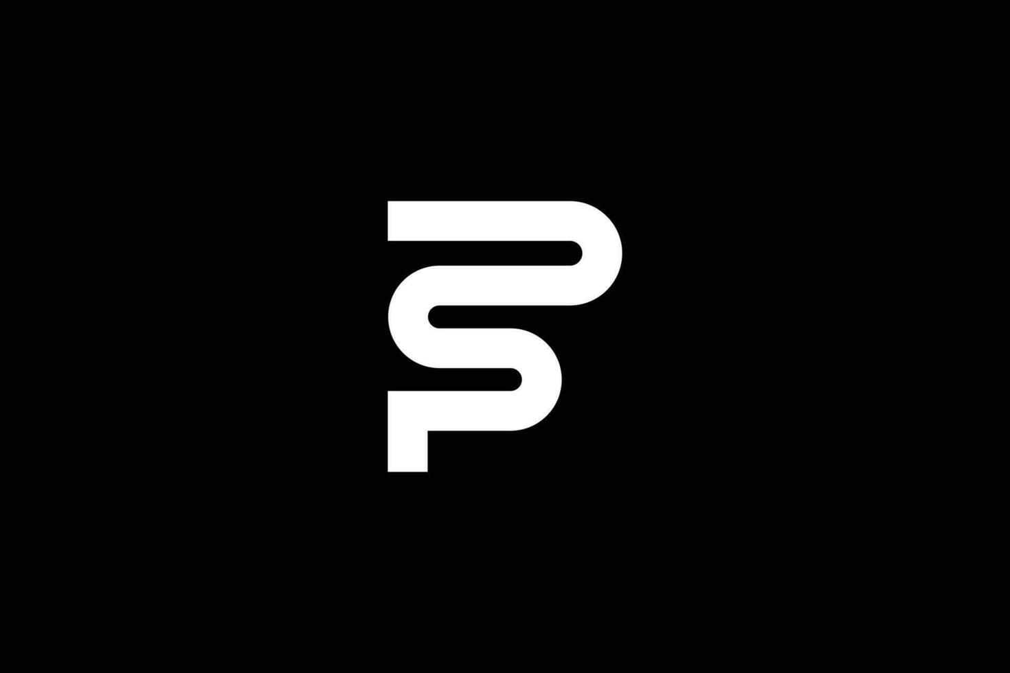 kreativ minimal stil professionell första brev b p s logotyp design mall på svart bakgrund vektor