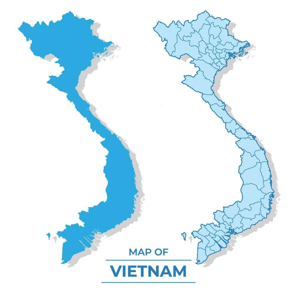 vektor vietnam Karta uppsättning enkel platt och översikt stil illustration