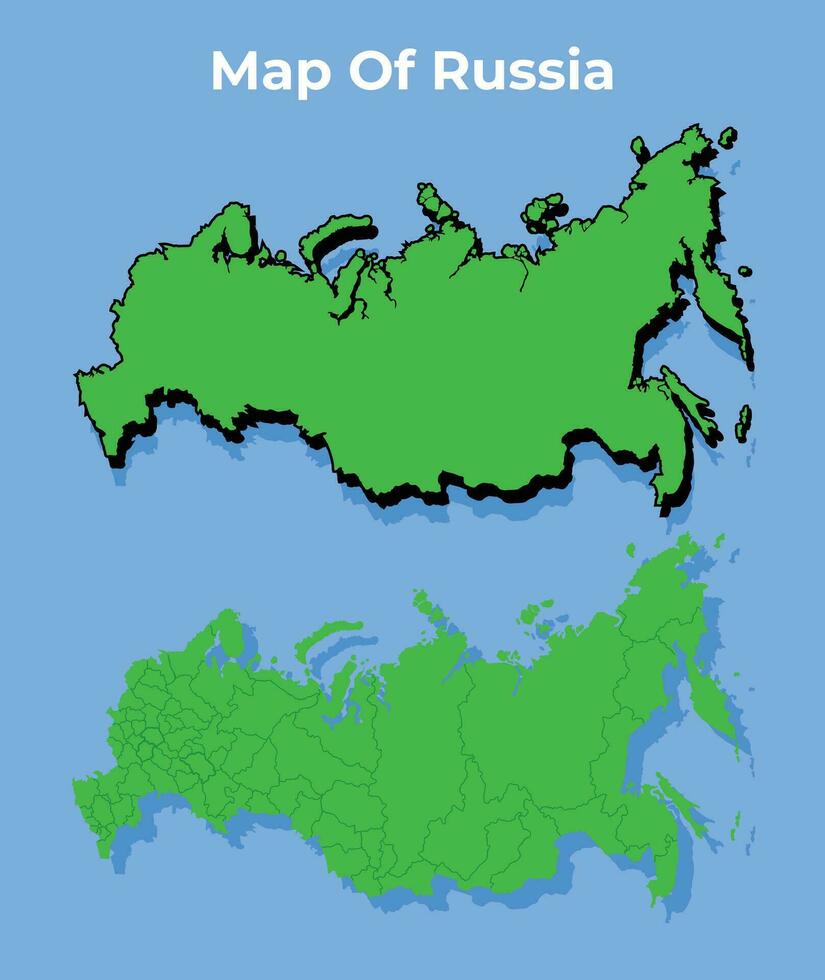 vektor ryssland 3d Karta uppsättning enkel platt illustration