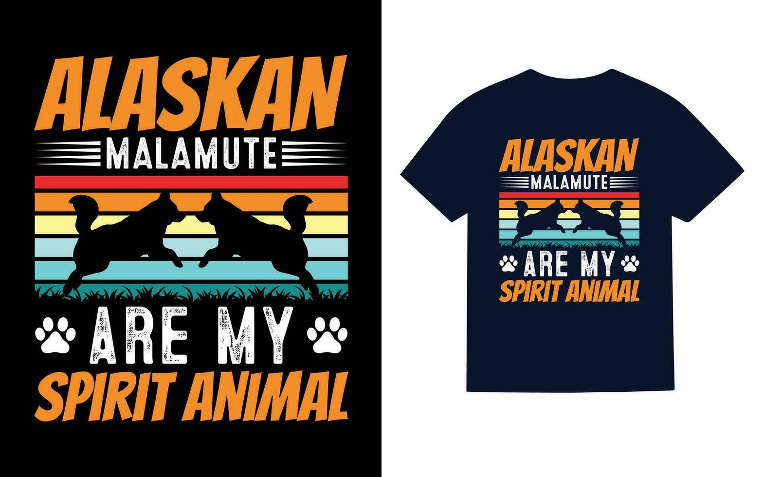 Alaska malamute Hund T-Shirt Design, Typografie, Vektor, t Hemd vektor