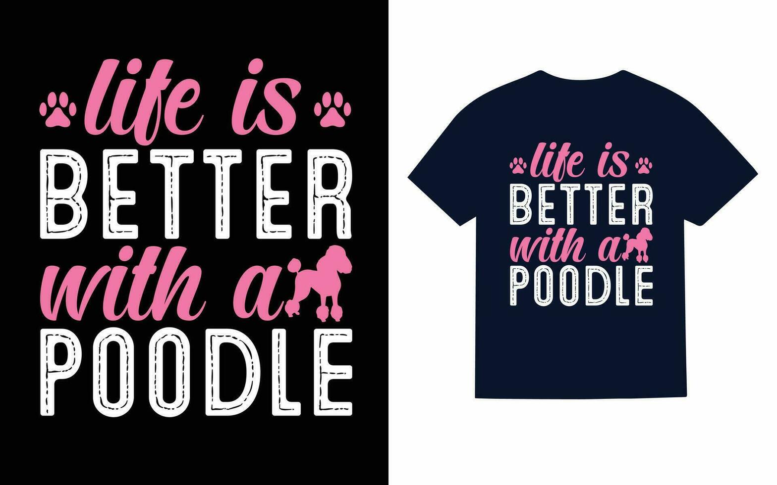 pudel hund t-shirt design, typografi, vektor, t skjorta vektor