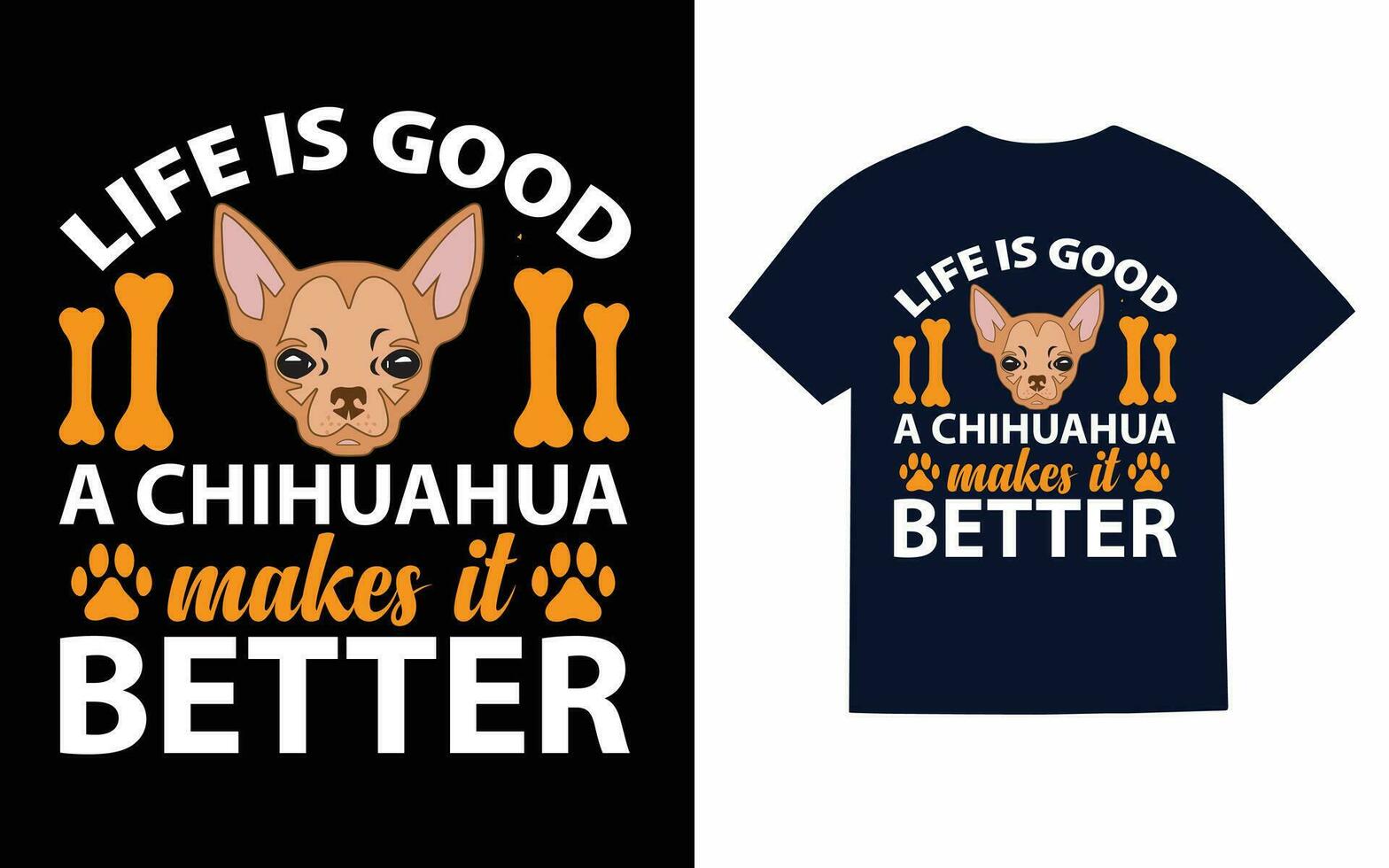 chihuahua hund t-shirt design, typografi, vektor, t skjorta vektor