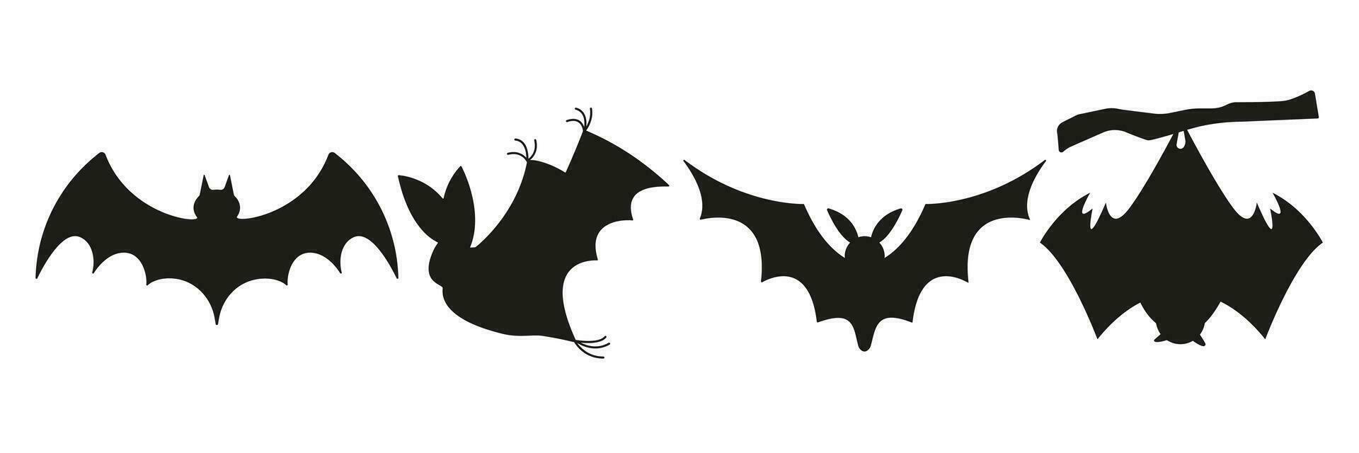 süß Vektor Halloween Schläger im 4 anders Sorten Illustration oder Symbol.