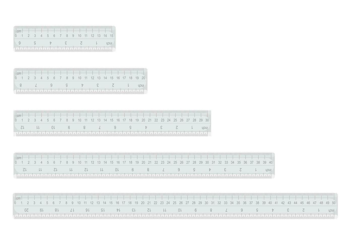 alle Schreibwaren Lineale zum Büro funktioniert das lange Lineal mit viele Größen 15,20,30,40 und 50cm vektor