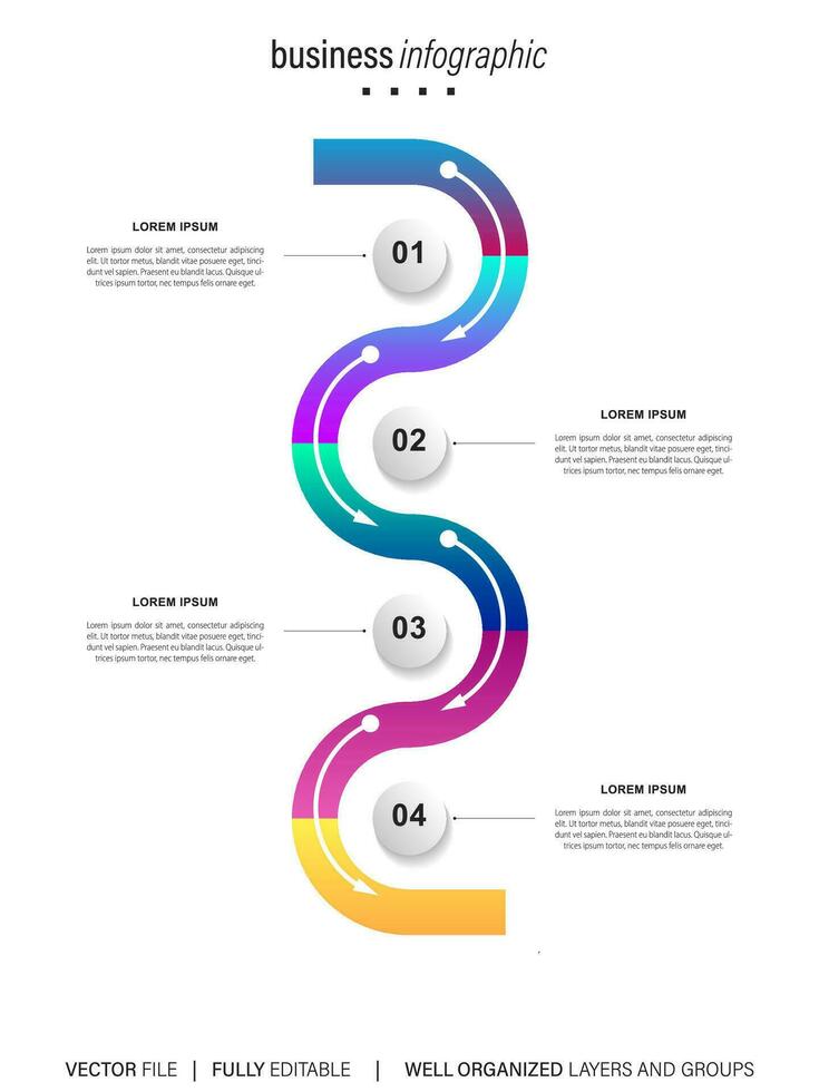 steg affärsdata visualisering tidslinje process infographic malldesign med ikoner vektor