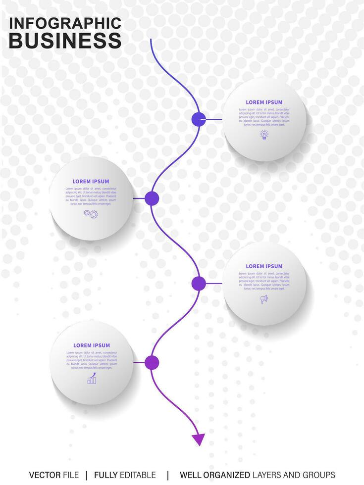 Infografik Vorlage zum Geschäft. 4 Schritte modern Zeitleiste Diagramm mit Straße Reise Konzept, Präsentation Vektor Infografik.