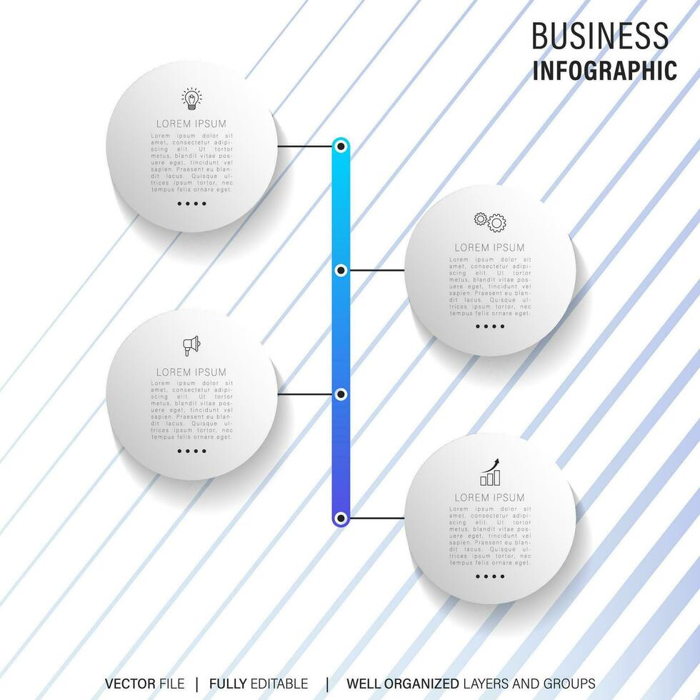 dünn Linie Prozess Geschäft Infografik mit Platz Vorlage. Vektor Illustration. Prozess Zeitleiste mit 4 Optionen, Schritte oder Abschnitte.