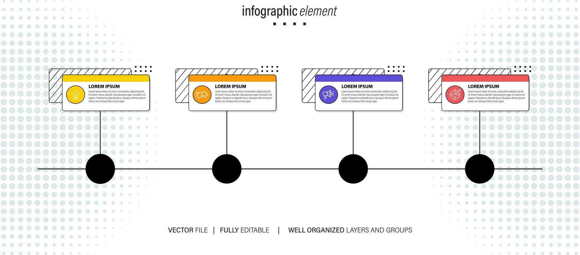 Visualisierung von Geschäftsdaten. Prozessdiagramm. abstrakte Elemente von Diagrammen, Diagrammen mit Schritten, Optionen, Teilen oder Prozessen. Vektorgeschäftsvorlage für die Präsentation. kreatives konzept für infografik. vektor