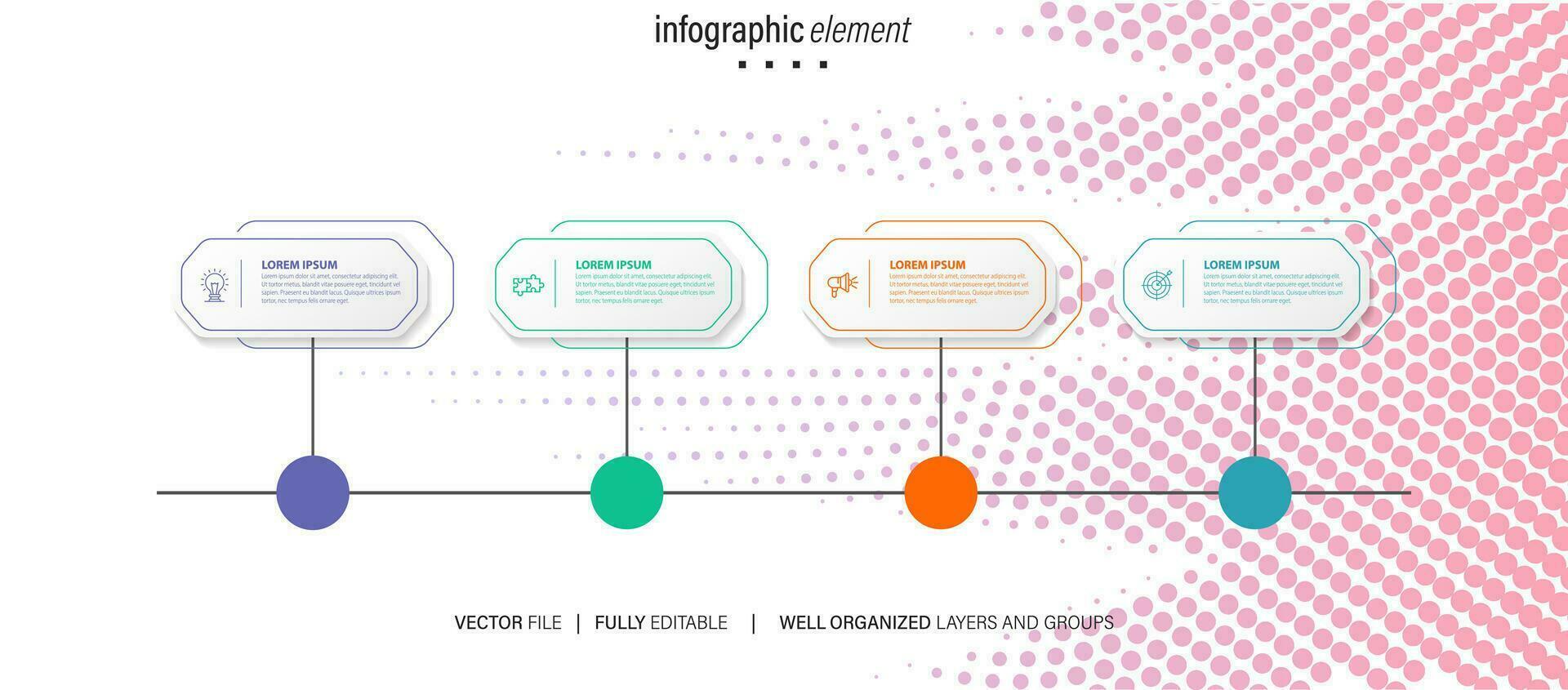 Geschäft Information Anzeige Prozess Diagramm abstrakt Element von das Diagramm Diagramm mit Schritt, Möglichkeit, Sektion oder Prozess Vektor Geschäft Vorlage zum Präsentation kreativ Konzept zum Infografik