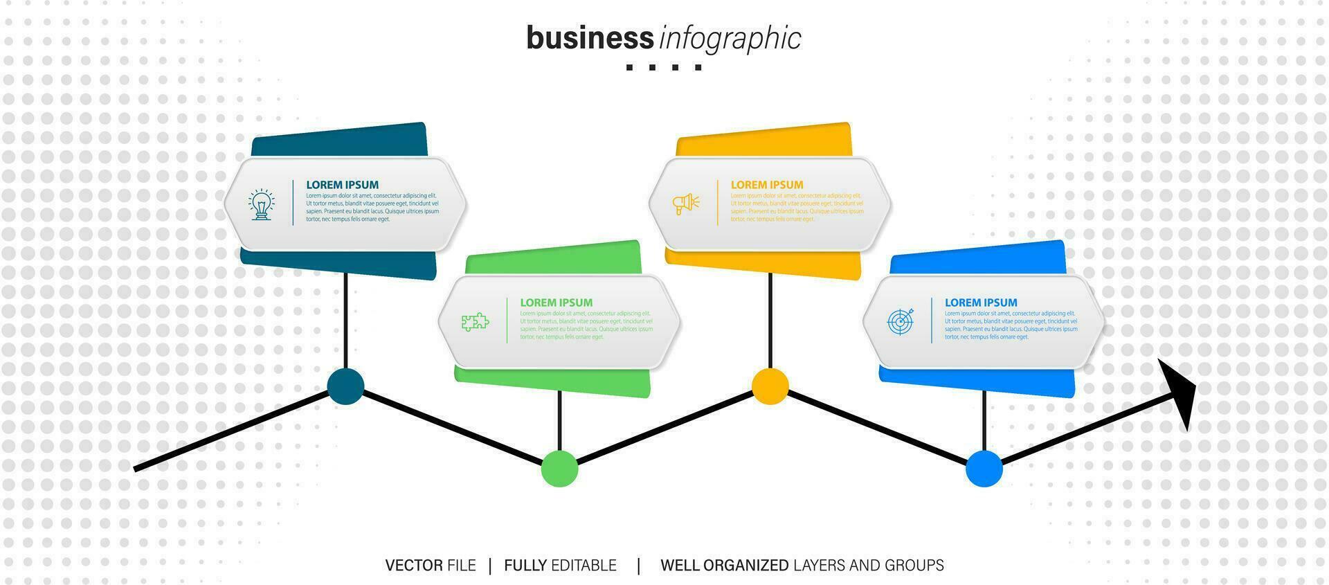 samling av vektor cirkel Diagram infographic mallar för presentationer, reklam, layouter, årlig rapporterar. 4 alternativ, steg, delar.