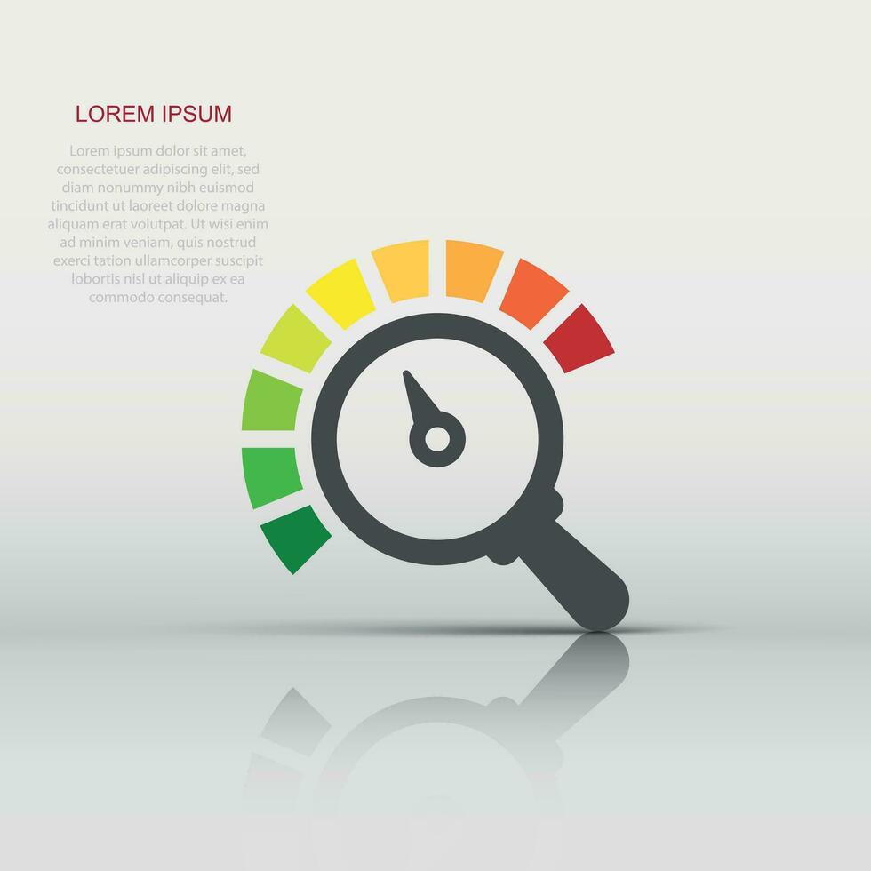 risk meter ikon i platt stil. betyg indikator vektor illustration på vit isolerat bakgrund. bränsle nivå tecken företag begrepp.