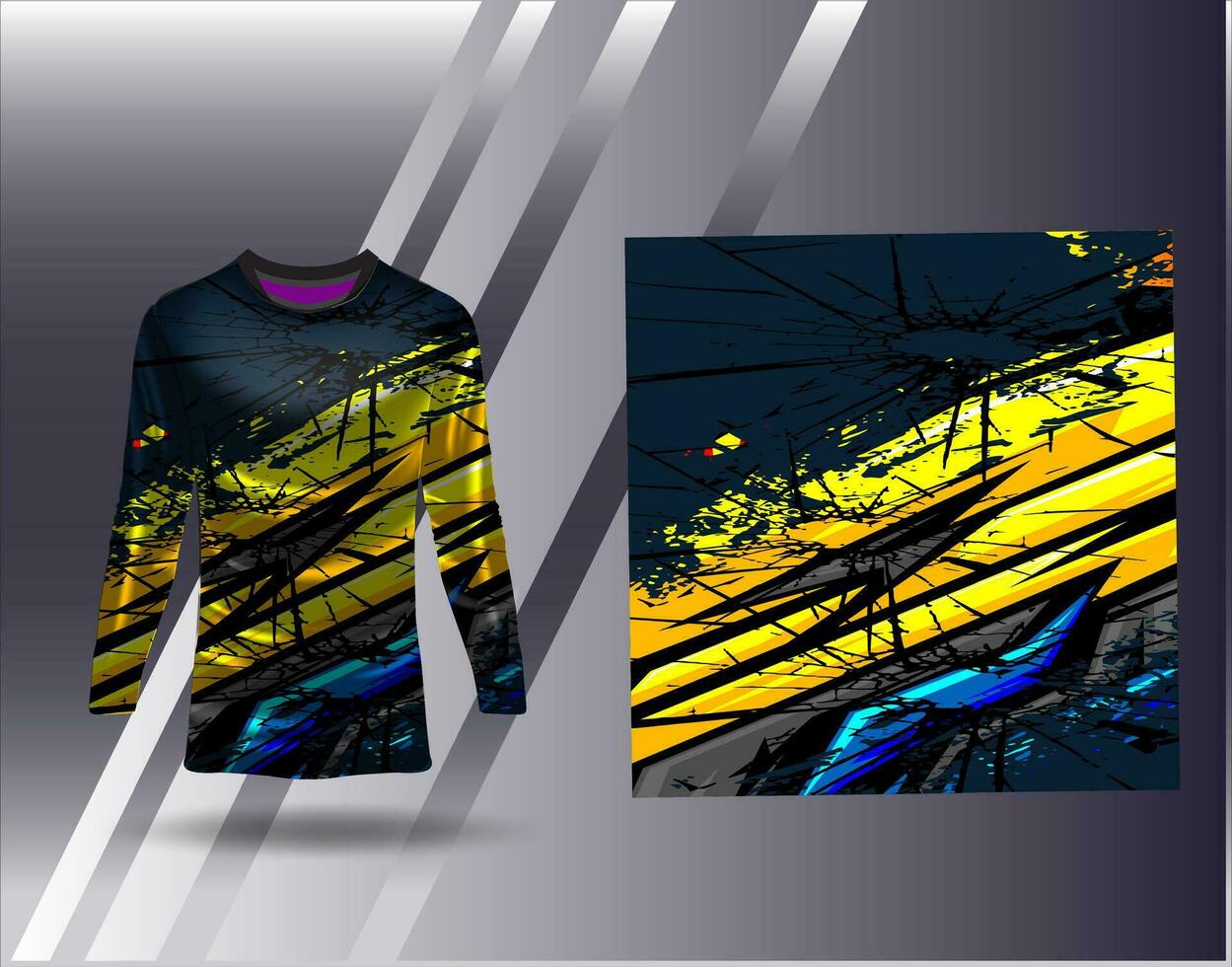 Sport Jersey und T-Shirt Vorlage Sport Design zum Fußball Rennen Spielen Jersey Vektor