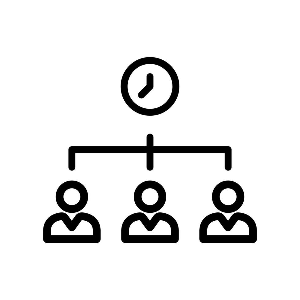 tid förvaltning tid produktivitet ikon, arbete team.isolerade på tid bakgrund. vektor