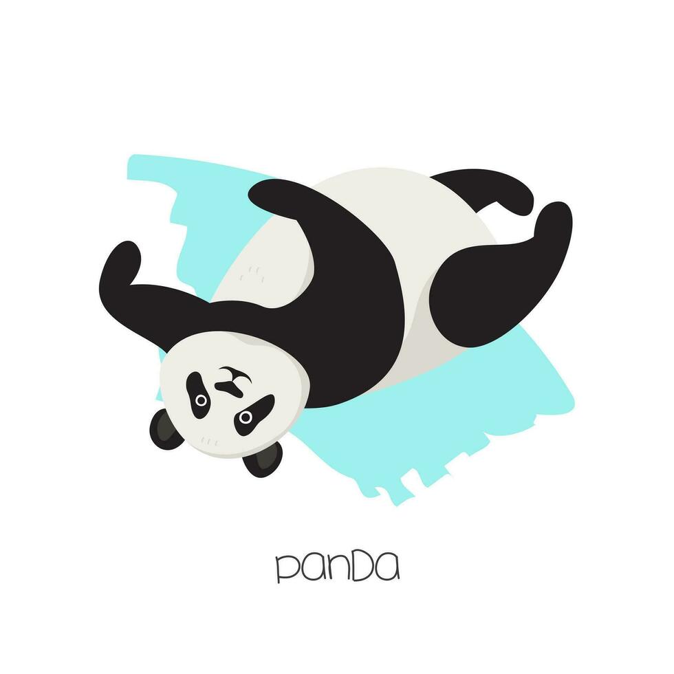 Panda auf das Hintergrund mit ein Pinselstrich. Vektor eben Bild von ein Tier. isoliert auf Weiß Hintergrund