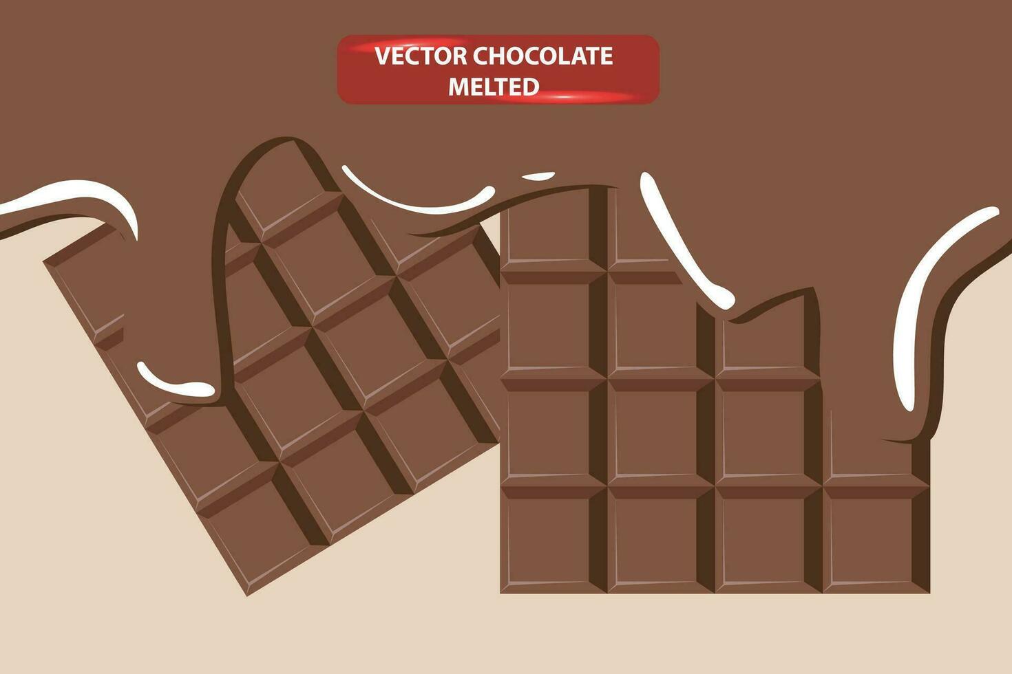 Vektor Schokolade Bar geschmolzen Nieder