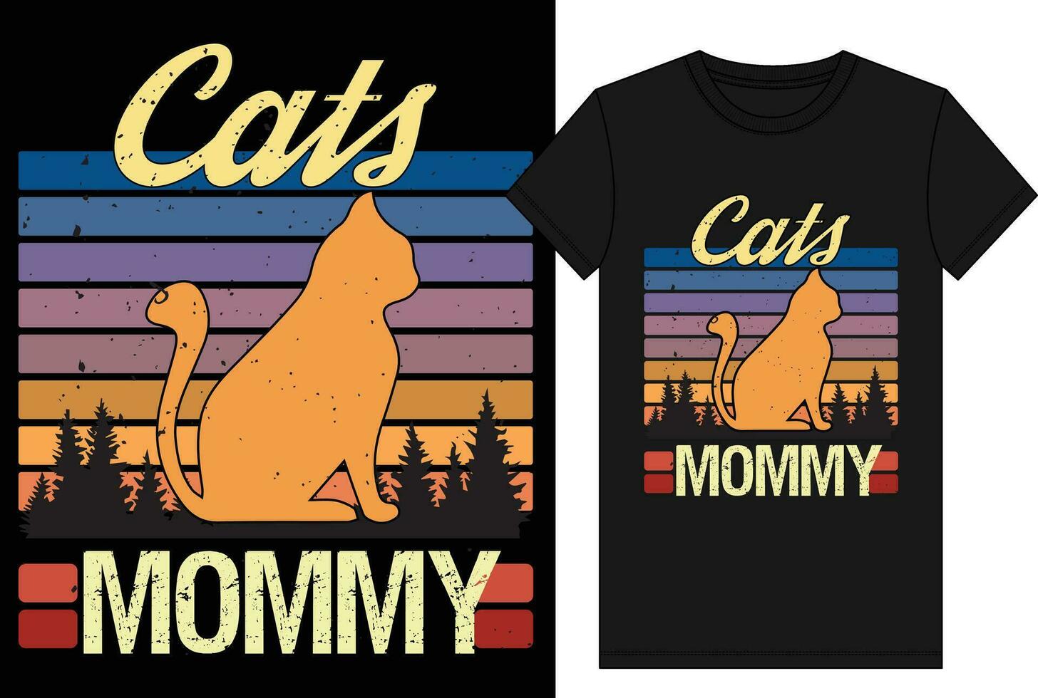 Katzen Mama T-Shirt Vektor, Katze Liebhaber Jahrgang T-Shirt Design, Jahrgang Katzen Liebhaber t Hemd Grafik Illustration vektor