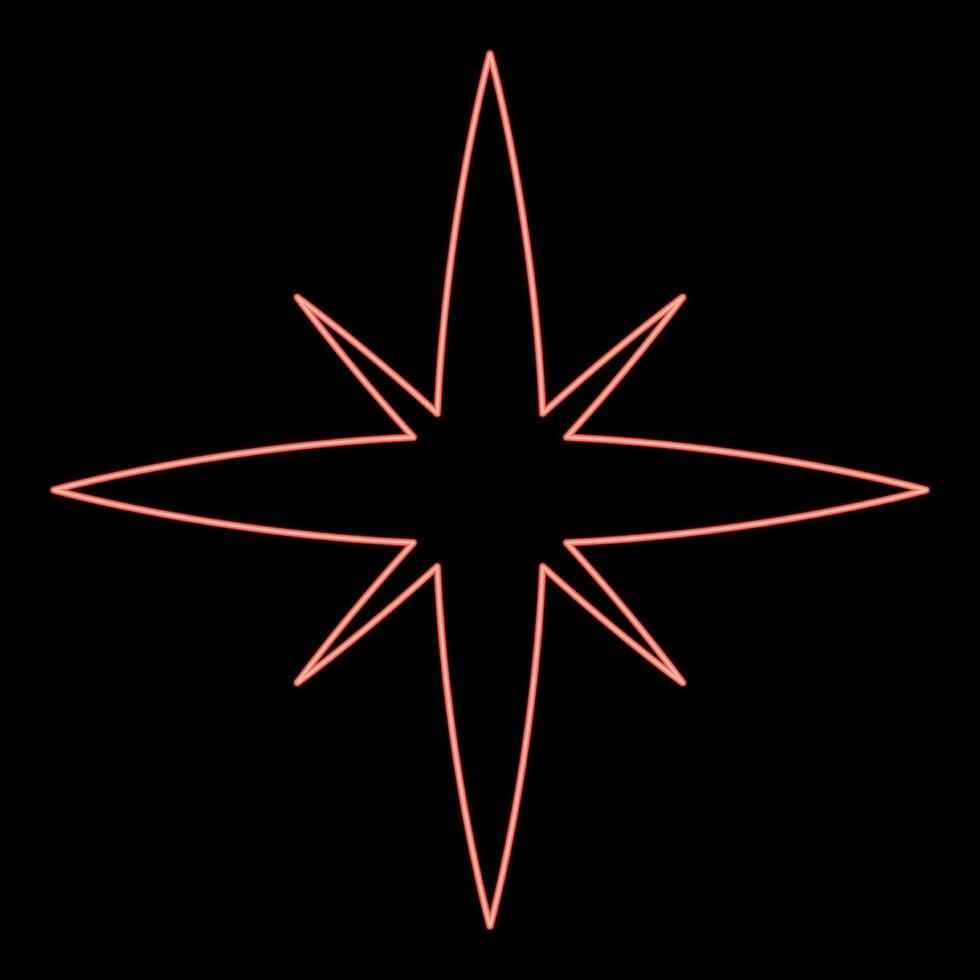 Neon- Star Funke rot Farbe Vektor Illustration Bild eben Stil