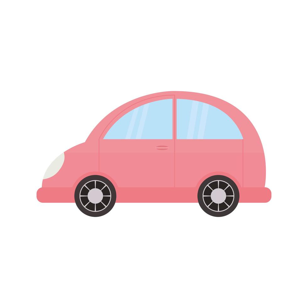 rosa bil i en vit bakgrund vektor