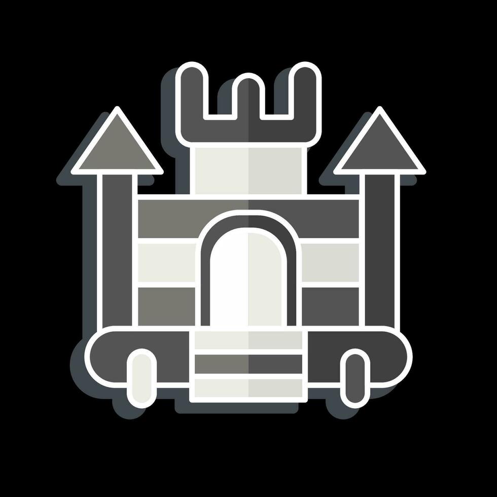 ikon uppblåsbar slott. relaterad till nöje parkera symbol. glansig stil. enkel design redigerbar. enkel illustration vektor
