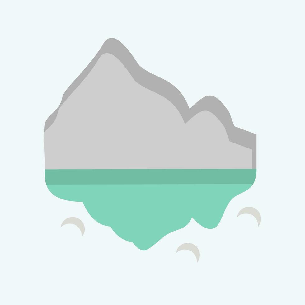 ikon isberg. relaterad till alaska symbol. platt stil. enkel design redigerbar. enkel illustration vektor