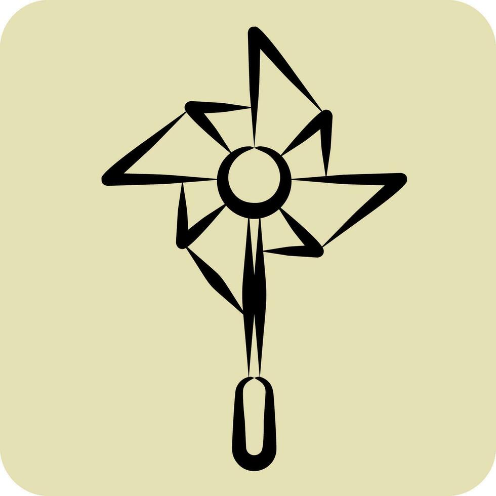 Symbol Windmühle. verbunden zu Amüsement Park Symbol. Hand gezeichnet Stil. einfach Design editierbar. einfach Illustration vektor