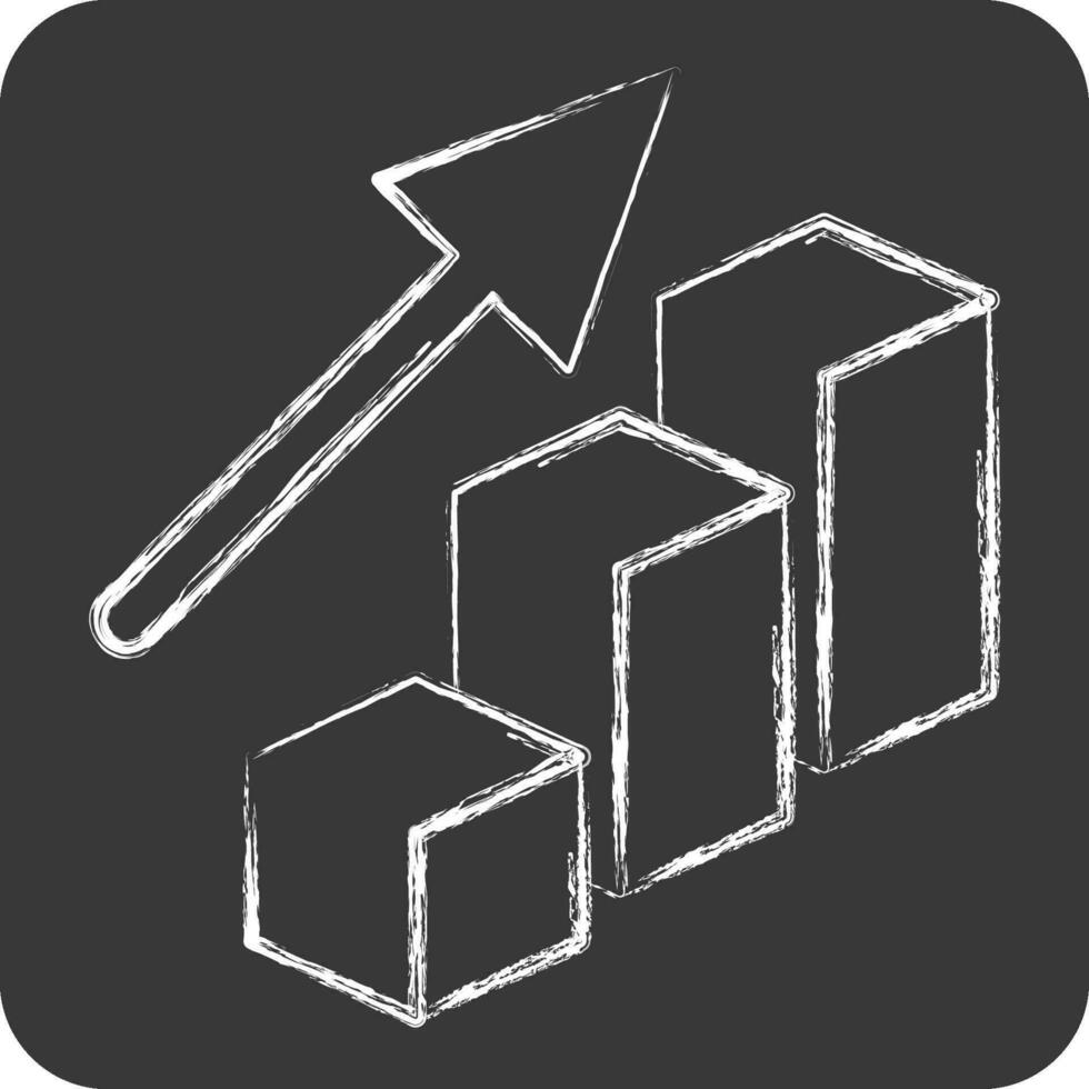 Symbol Bar Diagramm. verbunden zu 3d Visualisierung Symbol. Kreide Stil. einfach Design editierbar. einfach Illustration vektor