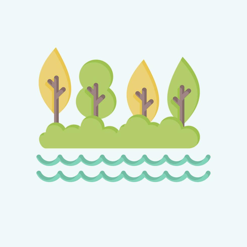 ikon sjö. relaterad till alaska symbol. platt stil. enkel design redigerbar. enkel illustration vektor