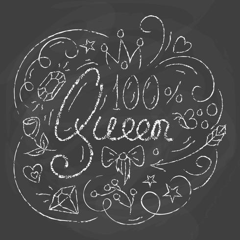 Queen Typography Design. Brevpapper för affisch vektor