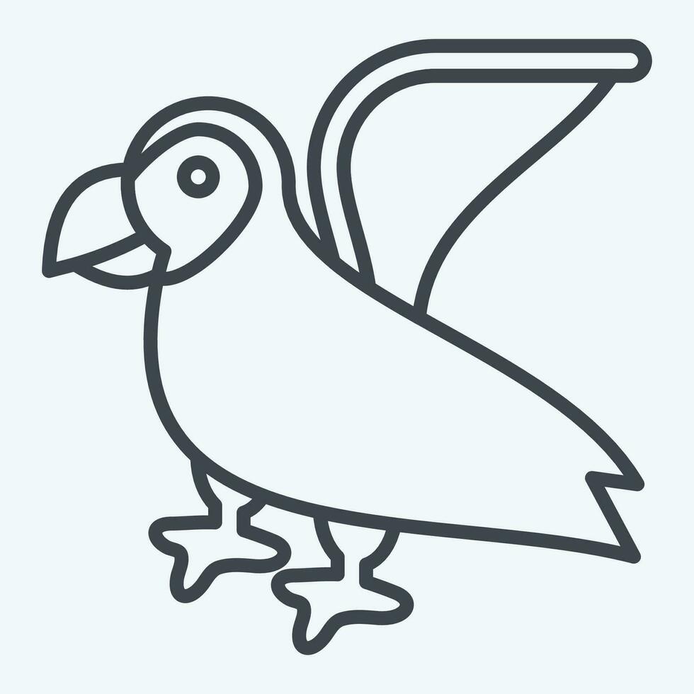 ikon lunnefågel. relaterad till alaska symbol. linje stil. enkel design redigerbar. enkel illustration vektor