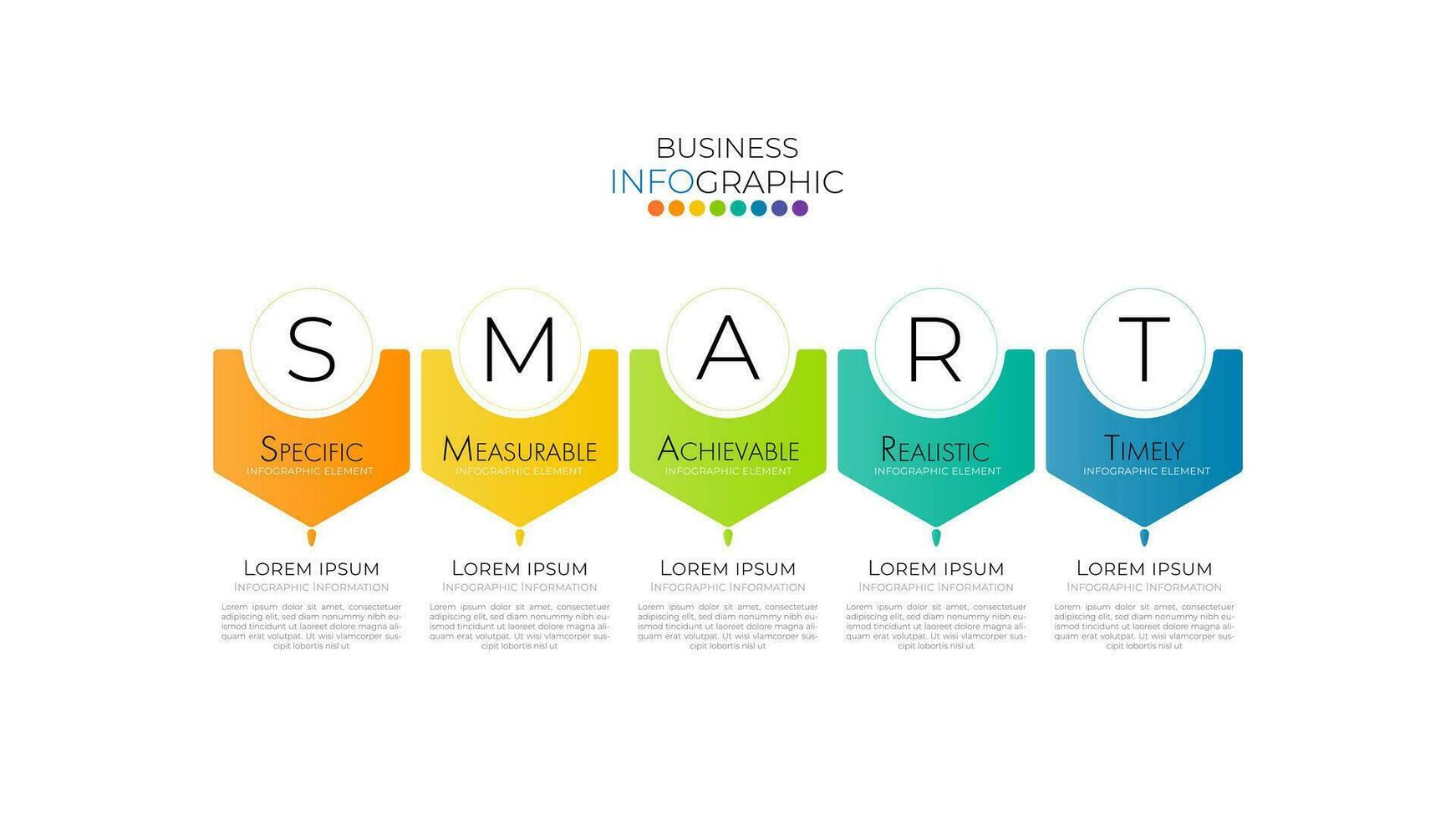 Infografik-Designvorlage mit intelligentem Konzept. kann für Präsentationen, Banner, Grafiken und Diagramme verwendet werden. Infografik-Geschäft mit 5 Optionen, Teilen, Schritt für Prozess. abstrakte Vorlage. vektor