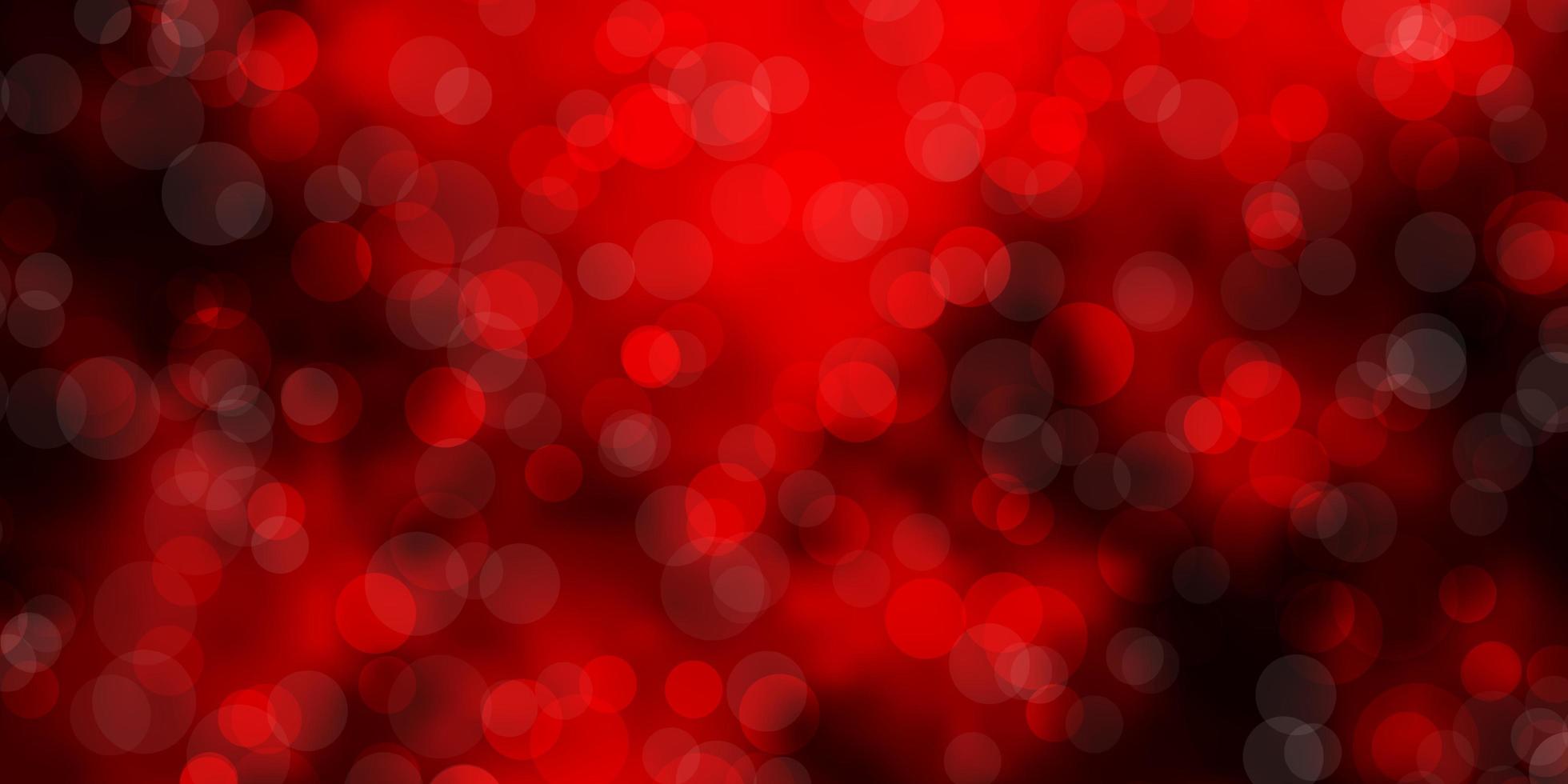 mörk röd vektormall med cirklar. färgglad illustration med lutande prickar i naturstil. mönster för tapeter, gardiner. vektor