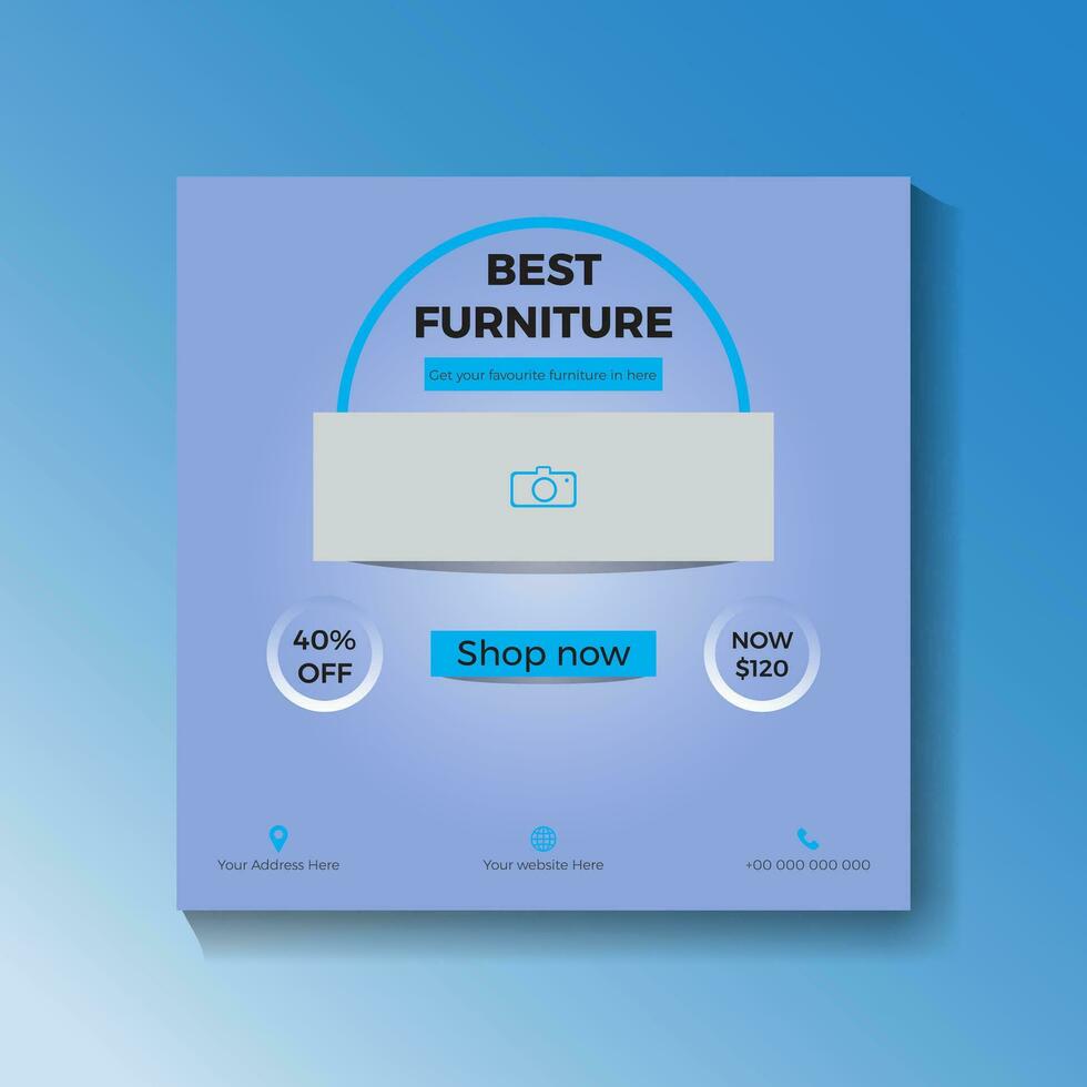 modern möbel företag social media posta baner och vektor design mall
