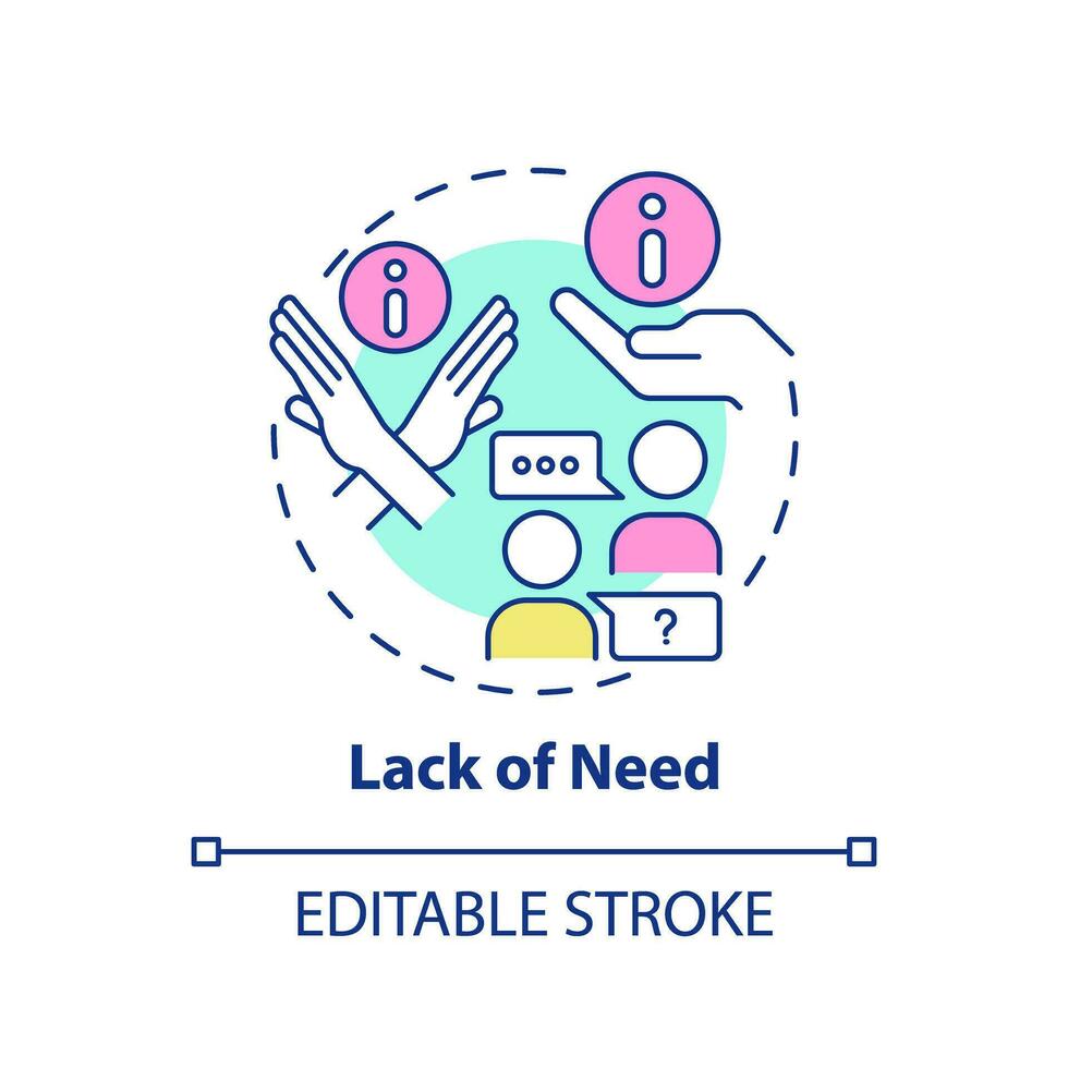 brist av behöver mång Färg begrepp ikon. produkt värde. kund tillfredsställelse. ge information. invändning hantering. runda form linje illustration. abstrakt aning. grafisk design. lätt till använda sig av vektor