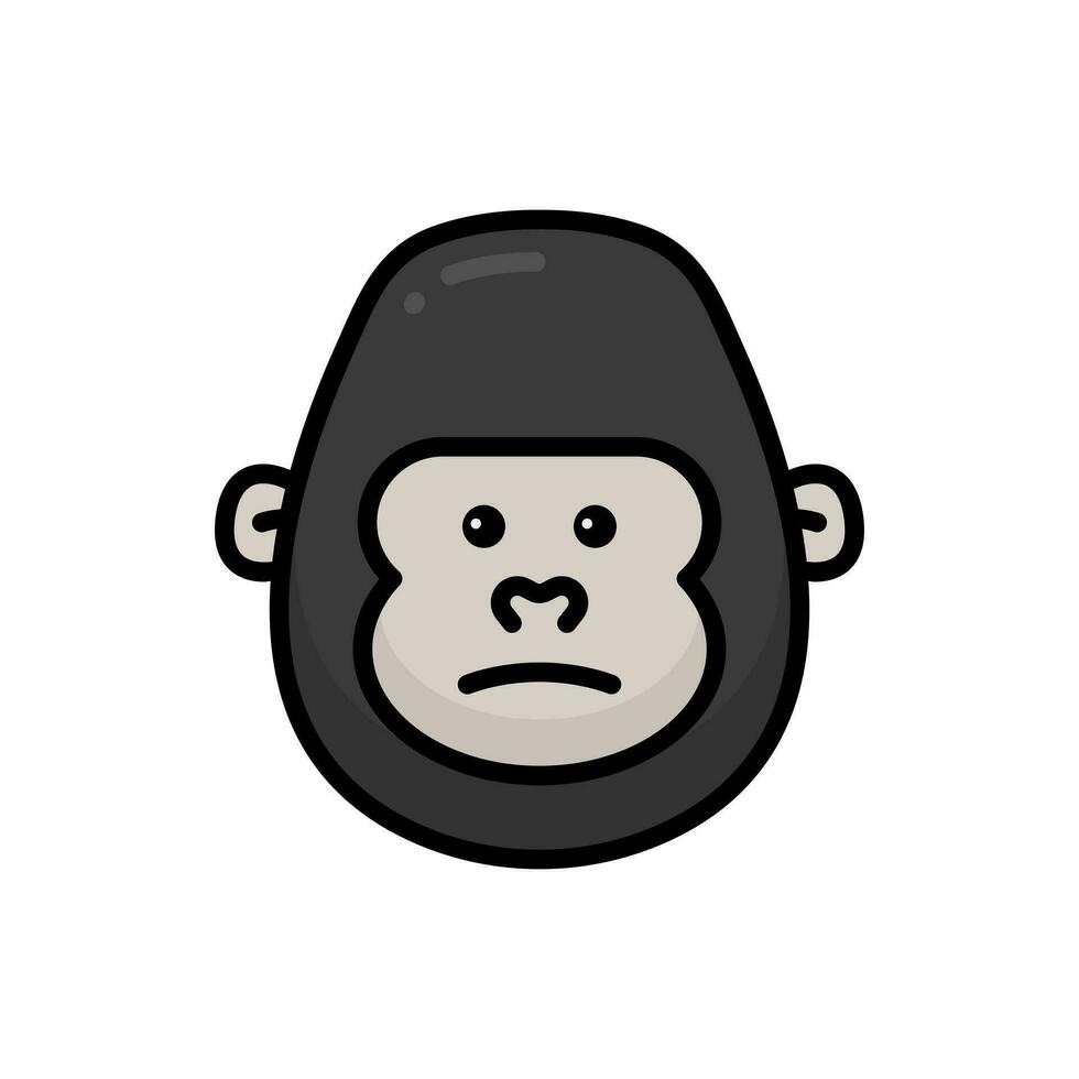 enkel gorilla linjär Färg ikon. de ikon kan vara Begagnade för webbplatser, skriva ut mallar, presentation mallar, illustrationer, etc vektor