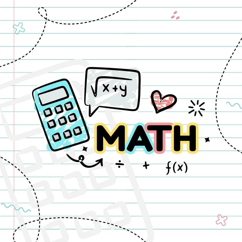 illustration av matematik begrepp - tillbaka till skola vektor