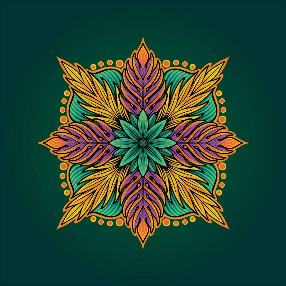 Blühen Mandala Ornament kompliziert Blumen- Fantasie Abbildungen Vektor Abbildungen zum Ihre Arbeit Logo, Fan-Shop T-Shirt, Aufkleber und Etikette Entwürfe, Poster, Gruß Karten Werbung Geschäft