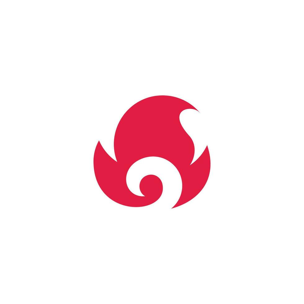 spiral röd flamma symbol logotyp vektor