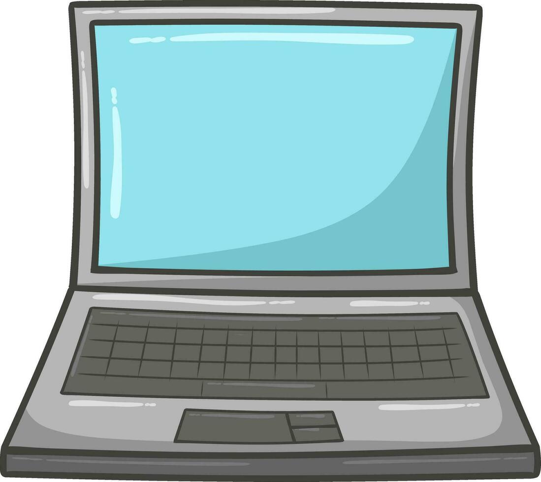 Karikatur von Laptop isoliert auf Weiß vektor