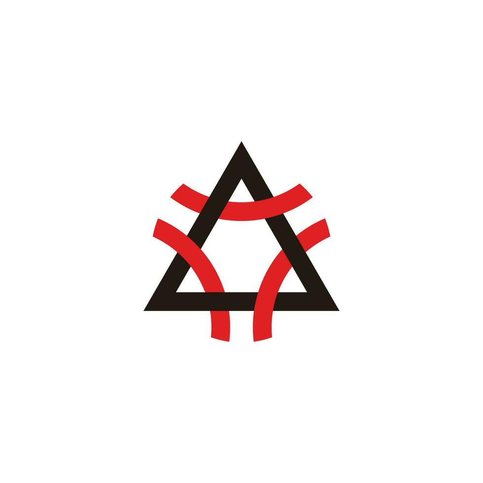 Dreieck Brief ein bunt Linie Überlappung Logo Vektor