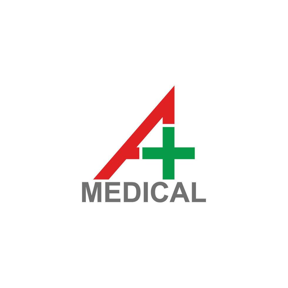 Brief ein Plus medizinisch einfach bunt Logo Vektor