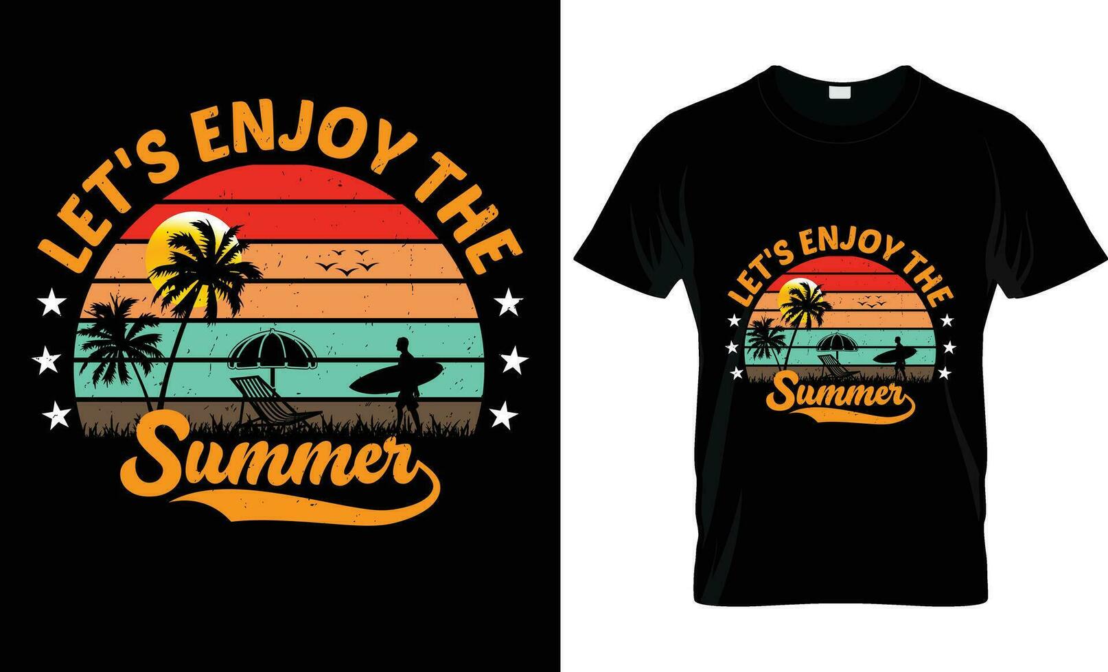 sommar vibrafon Semester tropisk strand, surfing, hav strand,, typografi retro årgång t-shirt design vektor