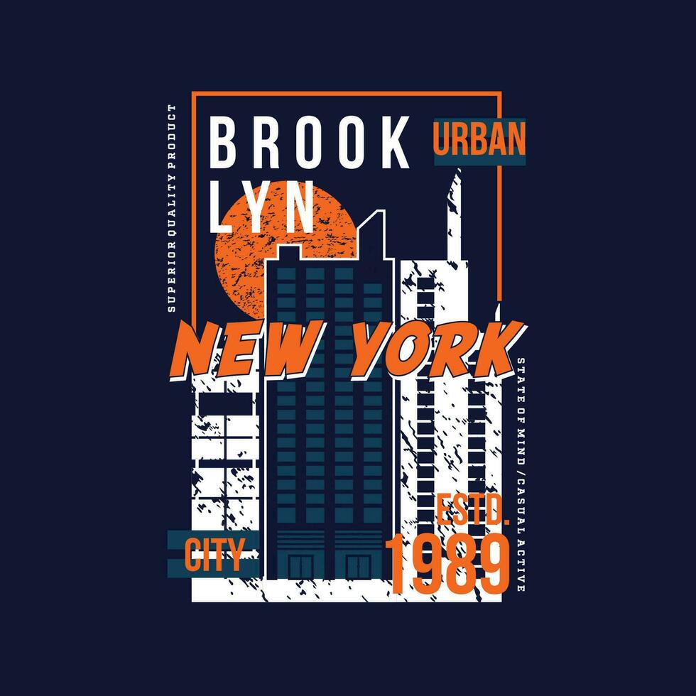 brooklyn abstrakt grafisk design, typografi vektor illustration, modern stil, för skriva ut t skjorta