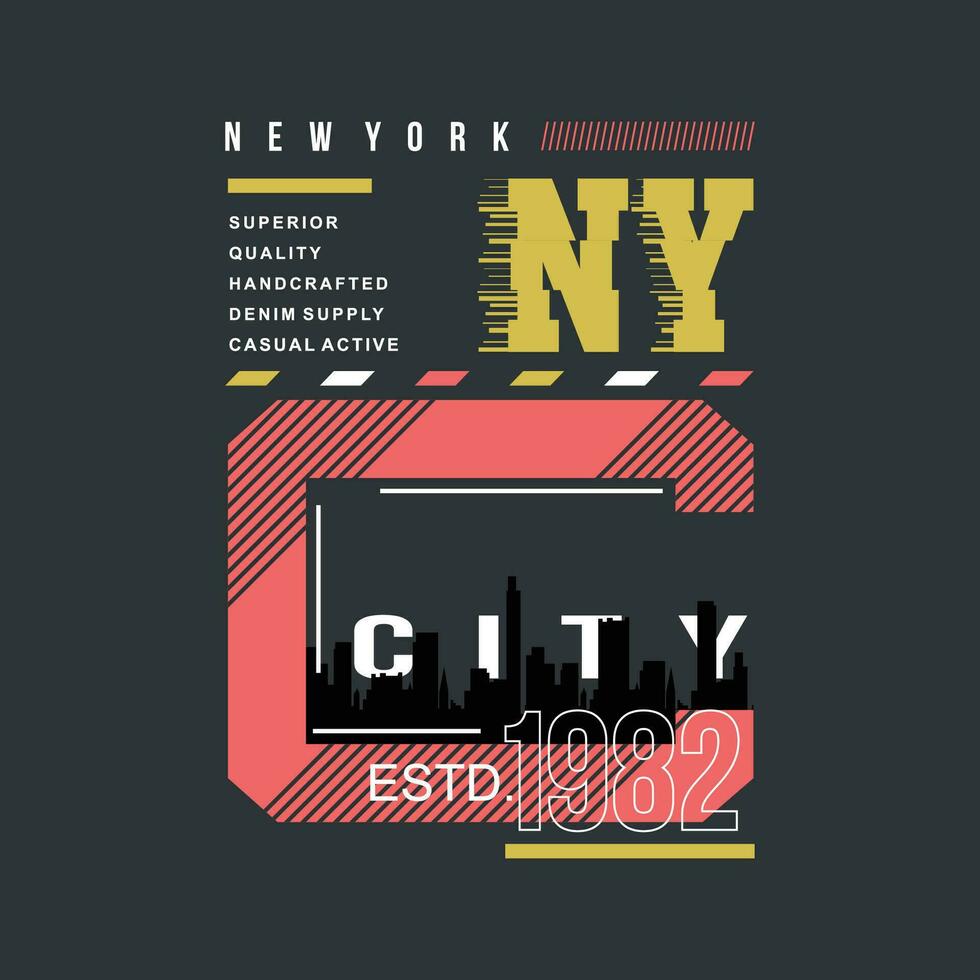 ny york stad abstrakt grafisk typografi, t skjorta vektor, design mode, illustration, Bra för tillfällig stil vektor