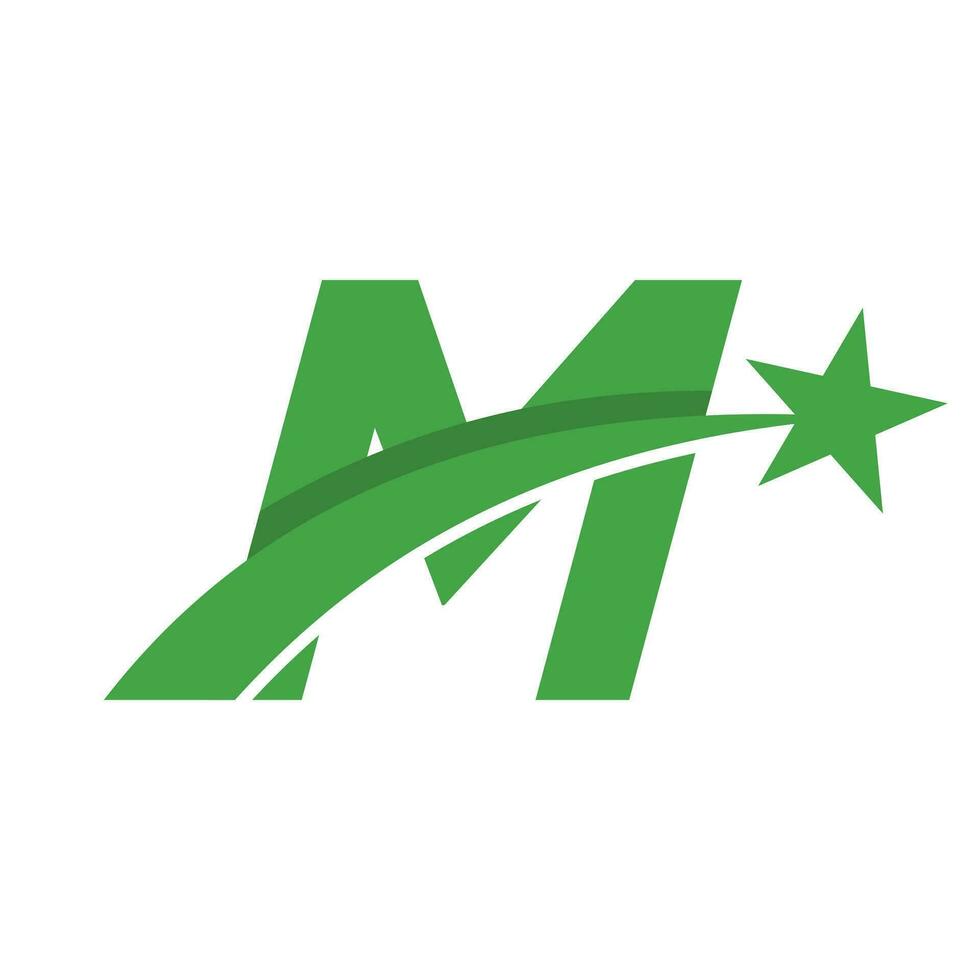 Star Logo auf Brief m w. ziehen um Star Symbol Vektor Vorlage
